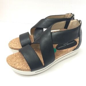 Adrienne Vitadini Sport Thick Black Sandals Sz 8